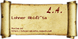 Lohner Abiáta névjegykártya